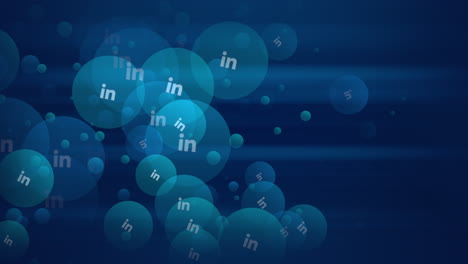 Flying-social-Linkedin-icons-pattern-on-network-background