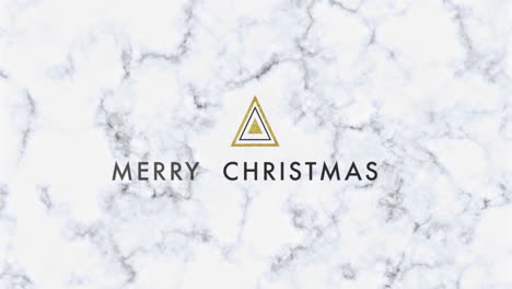 Feliz-Navidad-En-Textura-De-Mármol-Blanco-Con-Triángulos-Dorados
