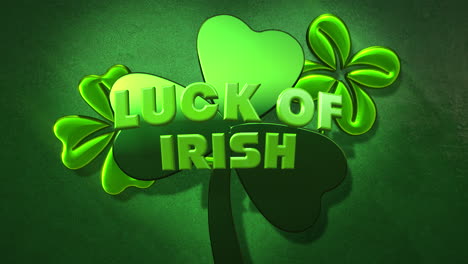 Glück-Der-Iren-Mit-Irischen-Kleeblättern-Auf-Grünem-Farbverlauf