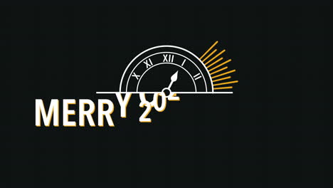 2023-years-and-Merry-Christmas-with-gold-clock-on-black-gradient