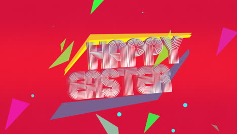 Happy-Easter-with-retro-colorful-confetti-on-red-gradient