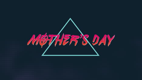 Día-De-La-Madre-Con-Triángulo-Retro-En-Degradado-Azul