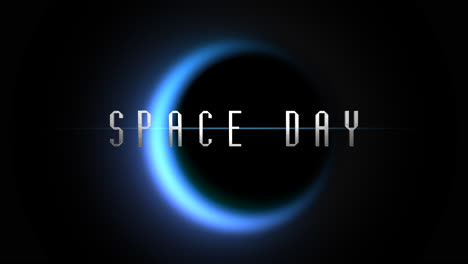 Space-Day-with-blue-light-of-black-planet-in-galaxy