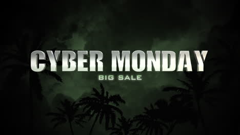 Cyber-Montag-Und-Großer-Verkauf-Mit-Tropischen-Bäumen-Im-Dschungel