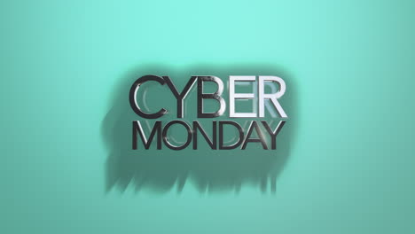 Moderner-Und-Silberner-Cyber-Montag-Text-Auf-Grünem-Farbverlauf