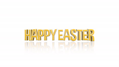 Cartoon-yellow-Happy-Easter-text-on-white-gradient