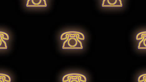 Yellow-retro-telephone-pattern-with-led-light-in-club-style