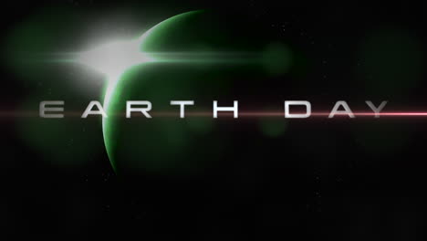 Earth-Day-with-green-planet-and-light-of-star-in-space