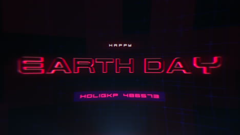 Earth-Day-on-digital-screen-with-HUD-elements-and-glitch-effect