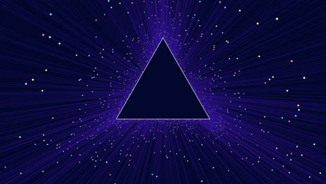 Futuristic-neon-triangle-with-lines-in-dark-galaxy