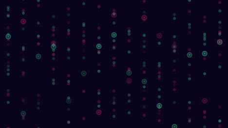 Geometric-neon-dots-in-rows-on-black-gradient