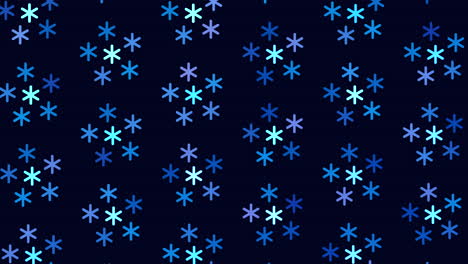 Patrón-Abstracto-De-Copos-De-Nieve-De-Invierno-En-Filas-En-Degradado-Negro