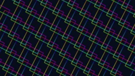Flat-rainbow-squares-pattern-in-rows-on-black-gradient