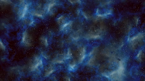 Universum-Mit-Fliegendem-Staub-In-Dunkelblauen-Wolken
