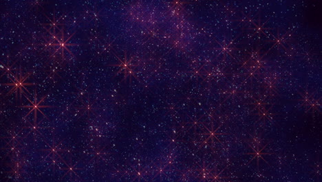Flying-fashion-red-stars-with-glitters-in-dark-galaxy