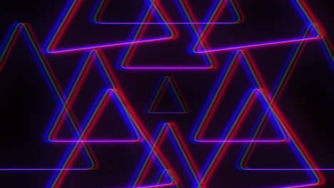 Glitch-neon-triangles-in-rows-on-black-gradient