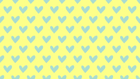 Blue-romantic-hearts-pattern-on-fashion-yellow-gradient