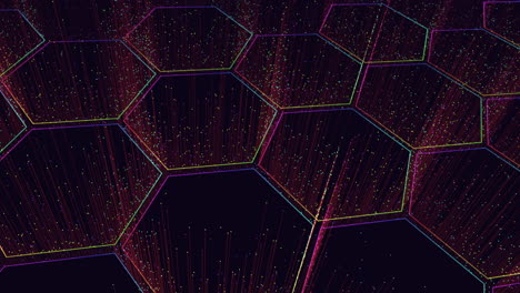 Futuristisches-Hexagonmuster-Mit-Neonpunkten-Und-Linien