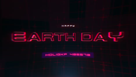 Earth-Day-on-computer-screen-with-glitch-effect