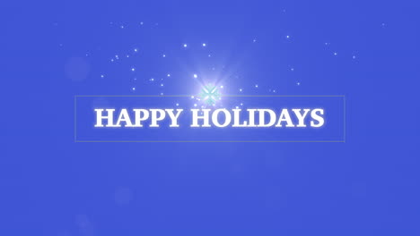 Felices-Fiestas-Con-Copos-De-Nieve-Azules-Y-Brillos-Plateados-Voladores-En-Degradado-Azul