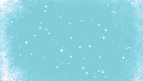 Blue-sky-with-fall-white-snowflakes