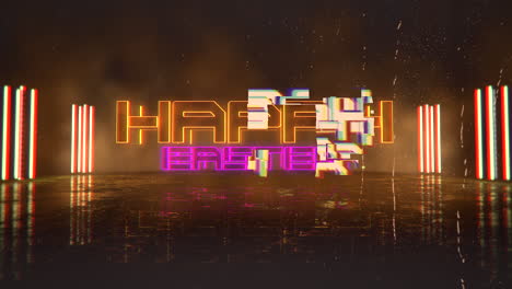 Happy-Easter-with-neon-lights-on-street-in-cyberpunk-city