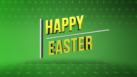 Modern-Happy-Easter-with-crosses-pattern-on-green-gradient
