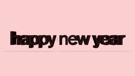 Rolling-Happy-New-Year-text-on-pink-gradient
