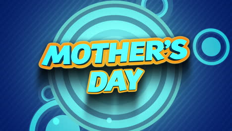 Mothers-Day-cartoon-text-with-circles-pattern-on-blue-texture