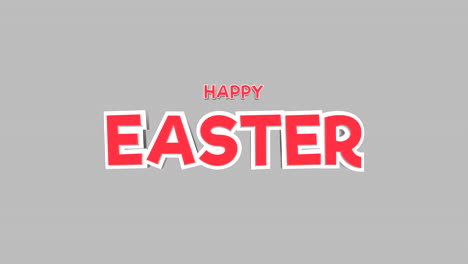 Cartoon-Happy-Easter-text-on-grey-gradient