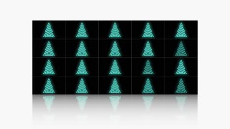 Patrón-De-árboles-De-Navidad-De-Neón-Moderno-En-Degradado-Negro