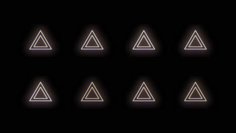 Pulsing-neon-triangles-pattern-with-led-light-in-casino-style