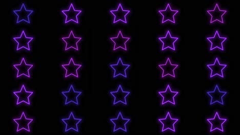Pulsing-neon-stars-pattern-with-led-light-in-casino-style