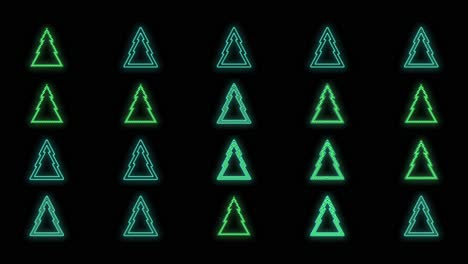 Weihnachts-Neonbäume-Symbolmuster-Auf-Schwarzem-Farbverlauf