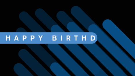 Feliz-Cumpleaños-Con-Patrón-De-Rayas-Azules-En-Degradado-Moderno-Negro
