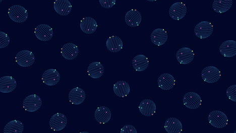 Repeat-futuristic-spheres-pattern-in-rows-with-neon-motion-dots-on-black-gradient