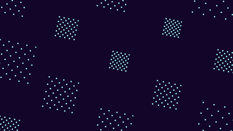 Neon-rainbow-squares-pattern-in-rows-from-led-dots-on-black-gradient