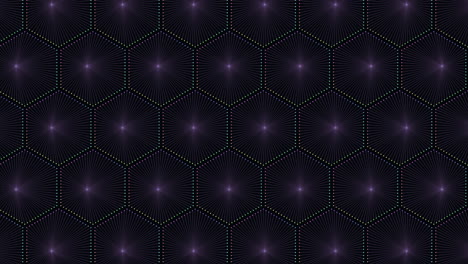 Digital-neon-hexagons-pattern-in-rows-with-neon-dots-on-dark-gradient