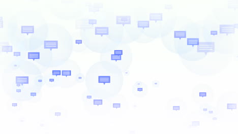Flying-social-Message-network-icons-on-gradient-background