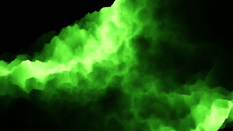 Verdrehtes-Grünes-Feuer-Und-Rauch-Auf-Schwarzem-Farbverlauf