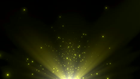 Estrellas-Amarillas-Voladoras-Y-Brillos-En-La-Galaxia-Oscura