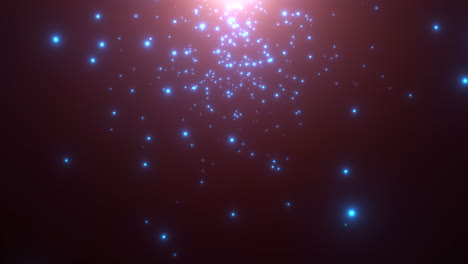 Filmische-Blaue-Sternenfelder-Und-Fliegendes-Glitzern-In-Der-Galaxie