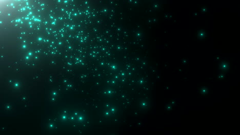 Filmische-Grüne-Sternenfelder-Und-Fliegendes-Glitzern-In-Der-Galaxie