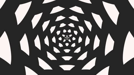Schwarze-Spiralförmige-Geometrische-Musterillusion-Auf-Schwarzem-Farbverlauf
