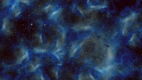 Dunkles-Universum-Mit-Fliegendem-Staub-Und-Glitzern-Mit-Blauen-Wolken