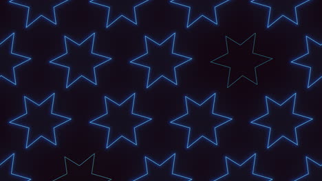 Blue-neon-stars-pattern-on-black-gradient