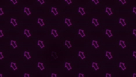 Seamless-neon-purple-arrow-pattern-in-rows-on-black-gradient