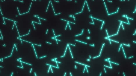 Futuristic-neon-green-triangles-in-rows-on-black-gradient