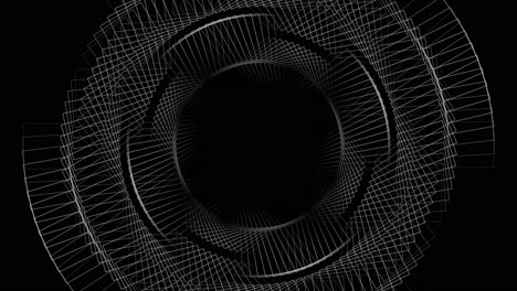 Futuristic-and-spiral-white-geometric-circles-in-dark-galaxy
