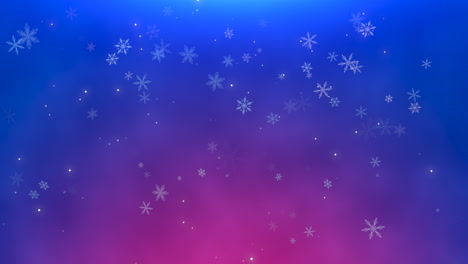 Fall-white-snowflakes-and-glitters-on-blue-night-sky